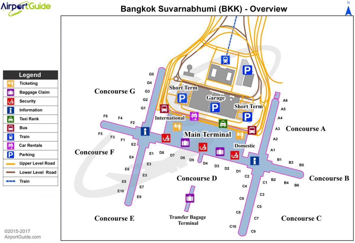 Plan des terminaux aéroport de Bangkok (Krung Thep)