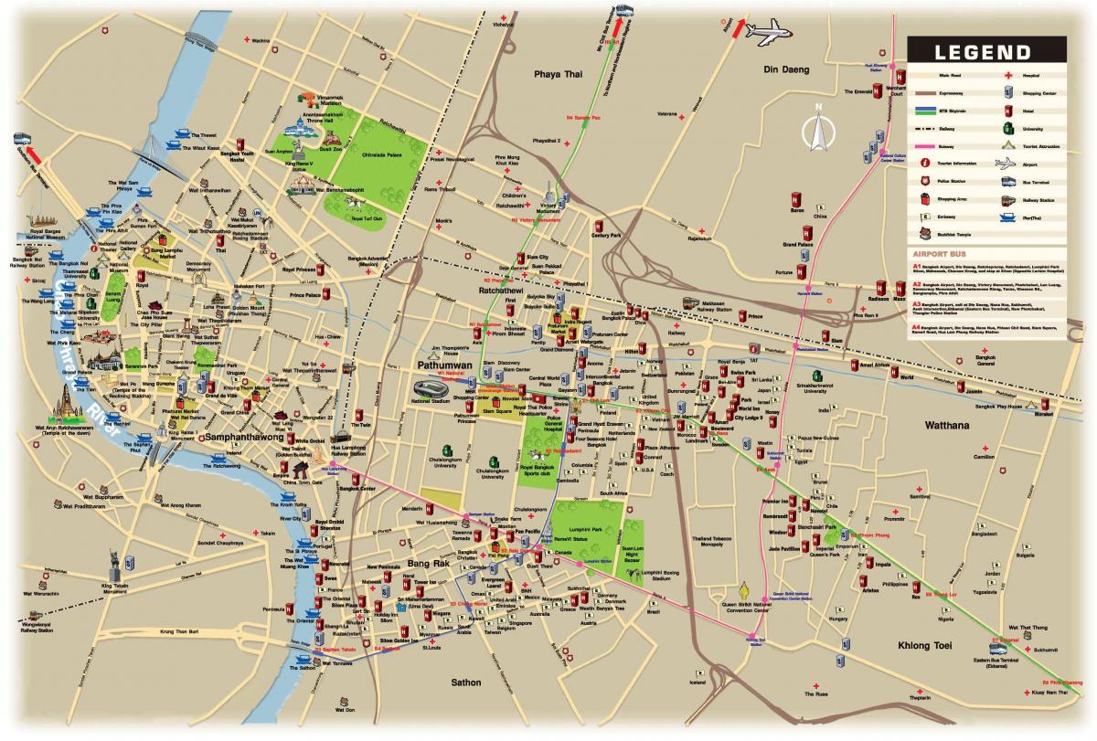 Plan de la ville de Bangkok (Krung Thep)