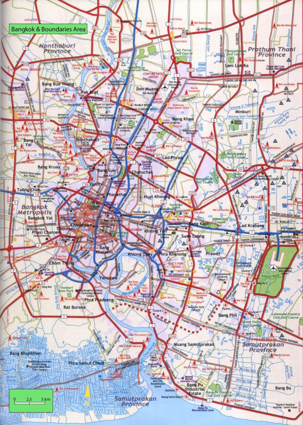 Plan des routes de Bangkok (Krung Thep)